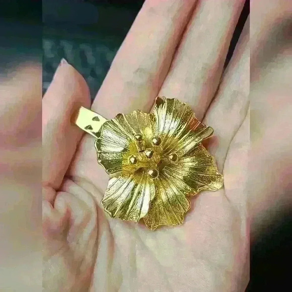 Bluette vintage Gold flower shoes clips - Picture 11 of 12